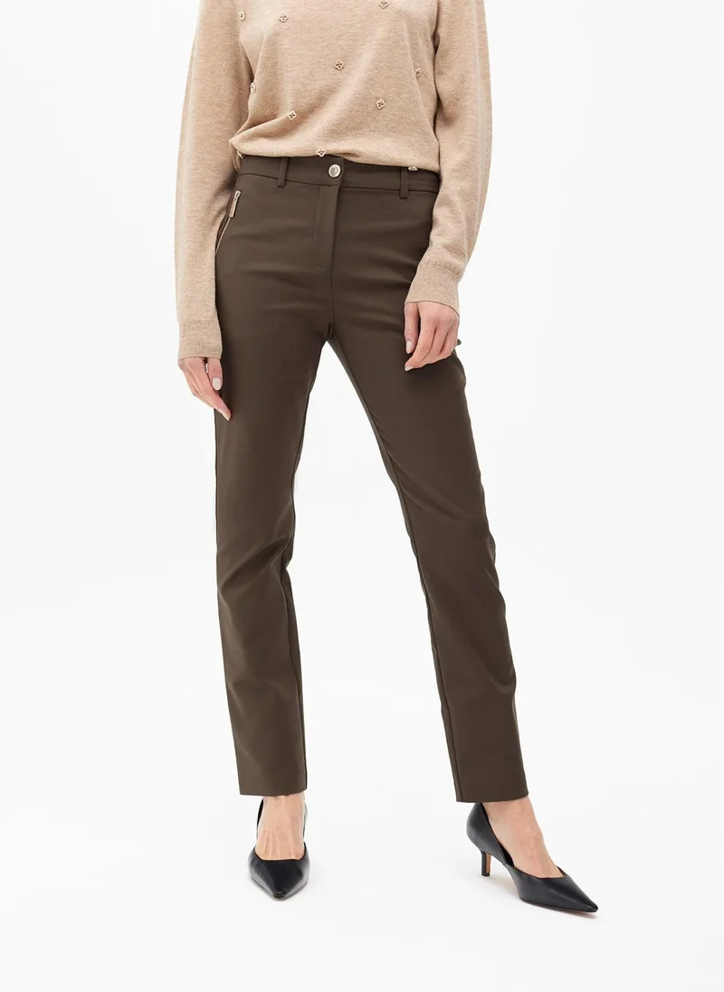 Lola Casademunt Stretch fabric trousers with zipped pocket